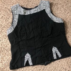 Vintage Dawn Joy black/white blouse, 18